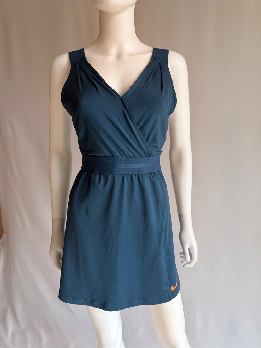 Nike Teal Athletic Wrap Dress with Orange Swoosh